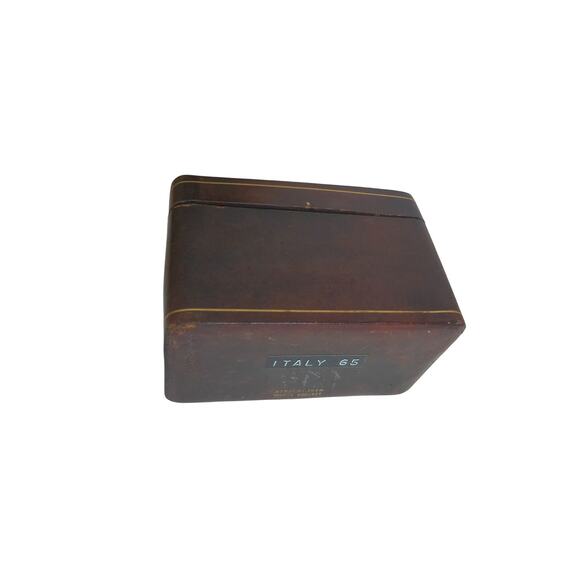 Vintage Italian Leather Box For Double Deck Of Cards READ - Picture 8 of 8